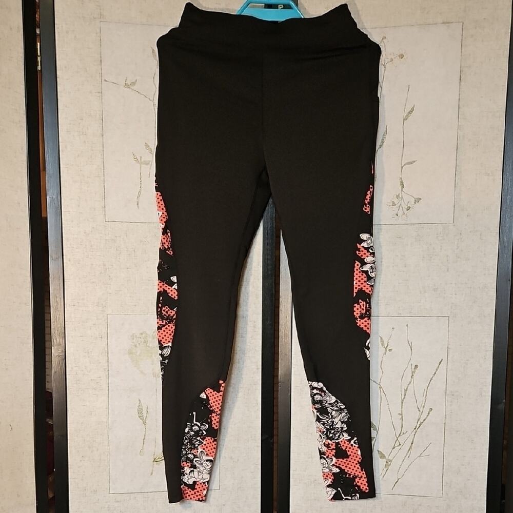 POP Fit Pink and Black Floral Leggings